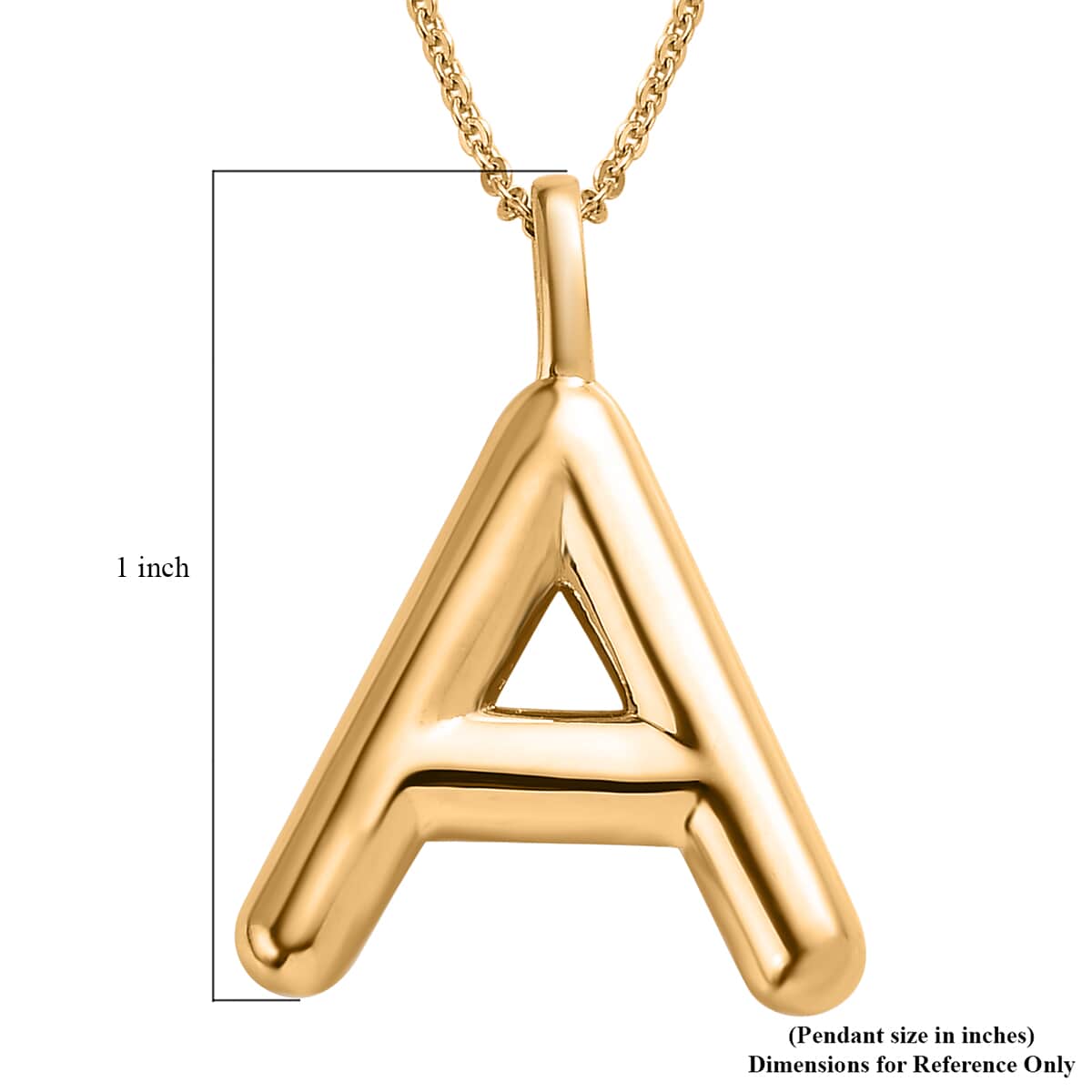 Vermeil Yellow Gold Over Sterling Silver Initial A Pendant Necklace 20 Inches 6.65 Grams image number 6