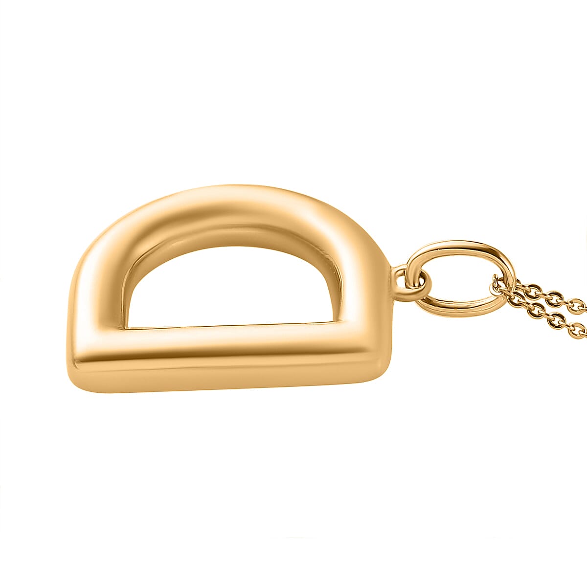 Vermeil Yellow Gold Over Sterling Silver Bubble Initial D Pendant Necklace 20 Inches 5.65 Grams image number 3