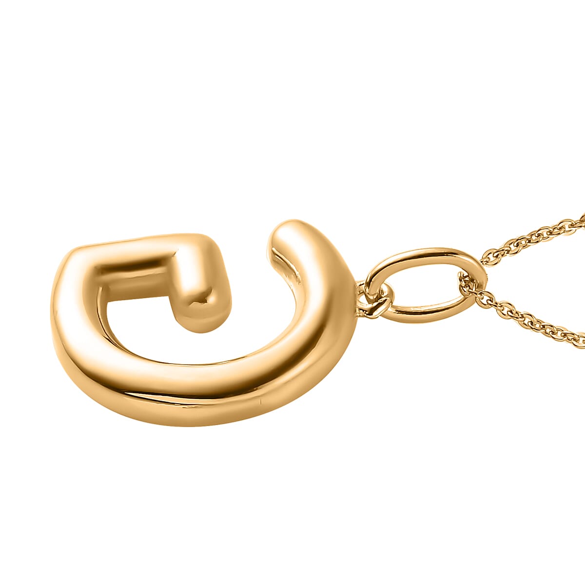 Vermeil Yellow Gold Over Sterling Silver Initial G Pendant Necklace 20 Inches 7.10 Grams image number 3