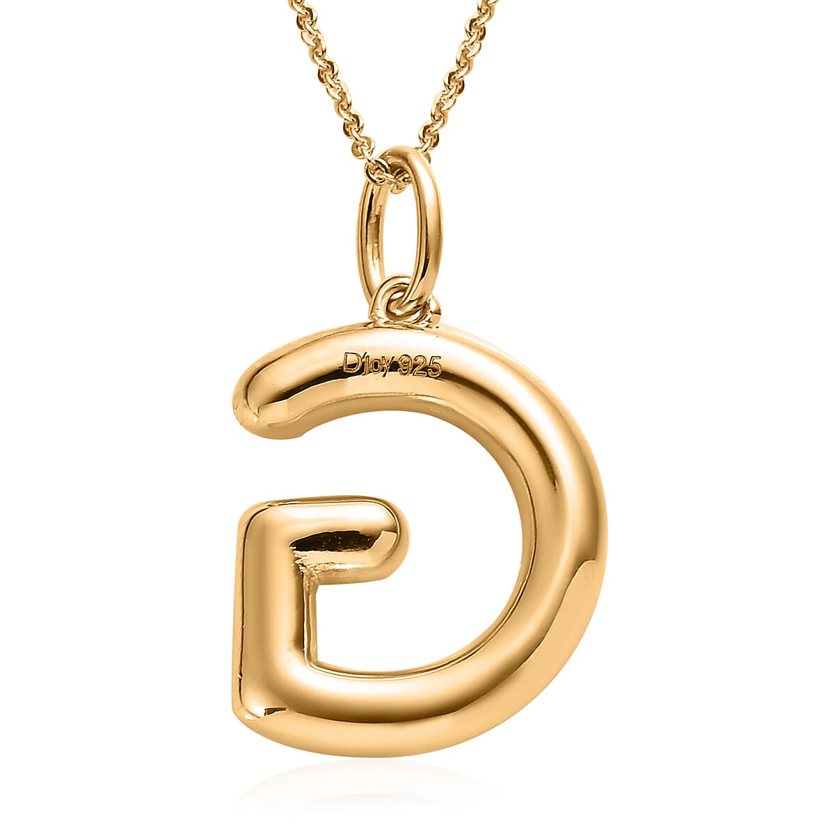 Vermeil Yellow Gold Over Sterling Silver Initial G Pendant Necklace 20 Inches 7.10 Grams image number 4