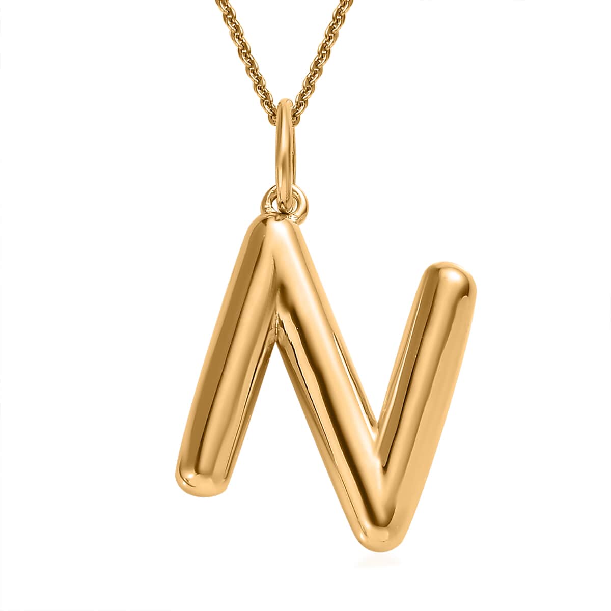 Initial Pendant Necklace Gold Vermeil / 20-22 / V