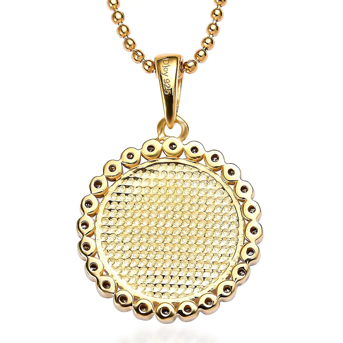 Buy Moissanite Medallion Coin Initial P Pendant Necklace 20 Inches in  Vermeil YG and Platinum Over Sterling Silver 0.10 ctw at ShopLC.