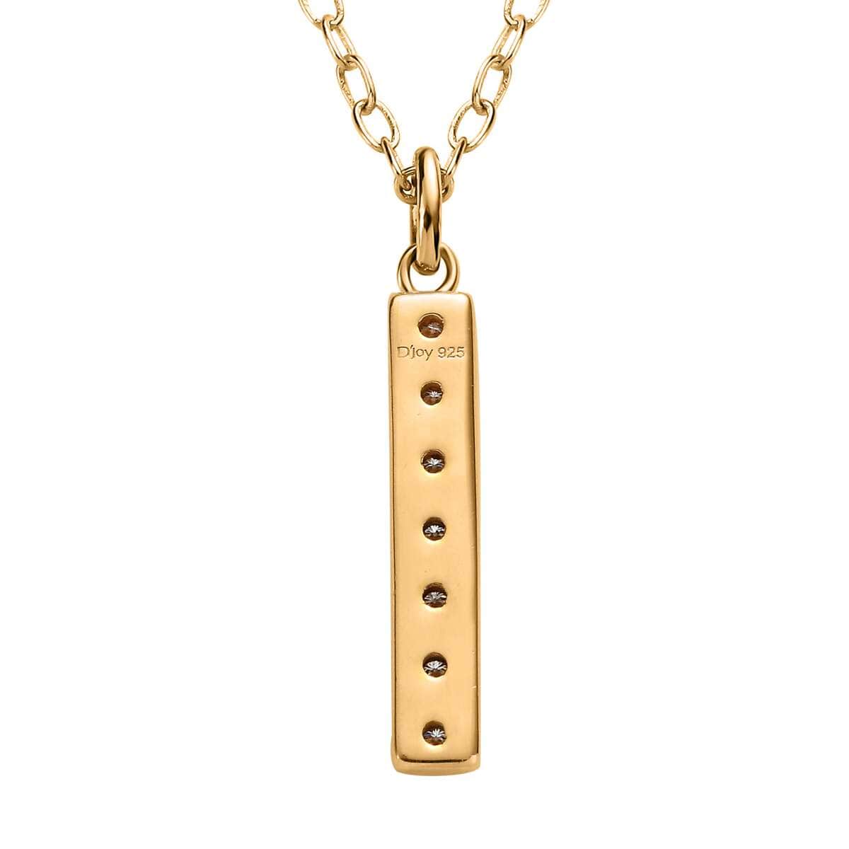 Moissanite Initial L Pendant with Cable Chain 20 Inches in Vermeil Yellow Gold Over Sterling Silver 0.10 ctw image number 4