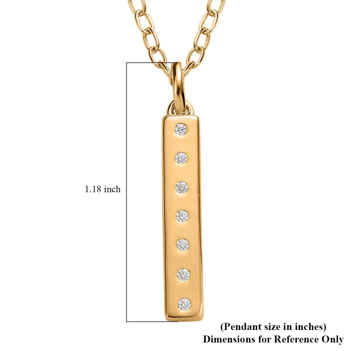 Moissanite Initial L Pendant with Cable Chain 20 Inches in Vermeil Yellow Gold Over Sterling Silver 0.10 ctw image number 5