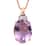 AAA Rose De France Amethyst and White Zircon Pendant Necklace 20 Inches in Vermeil Rose Gold Over Sterling Silver 9.00 ctw