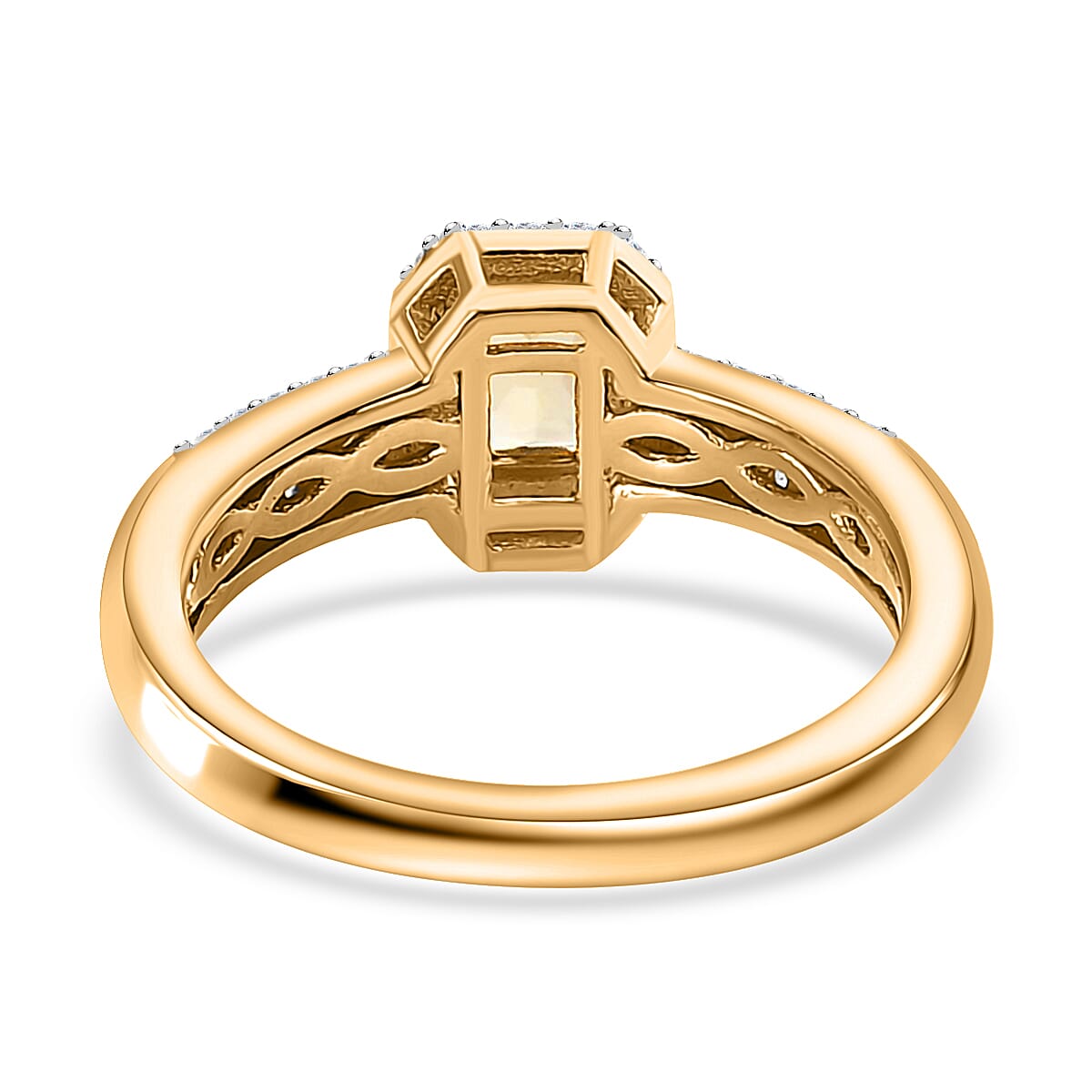 Turkizite and White Zircon Halo Ring (Size 10.0) and Pendant without Chain in Vermeil Yellow Gold Over Sterling Silver 1.90 ctw image number 5