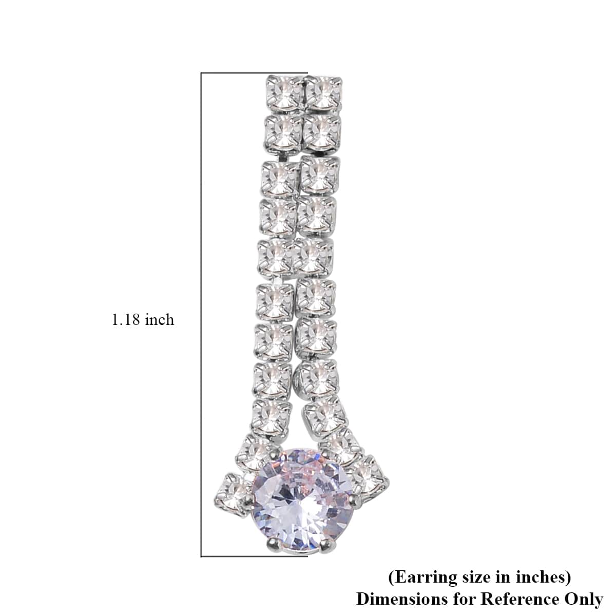 Austrian Crystal Necklace 20-22 Inches and Earrings in Silvertone image number 7