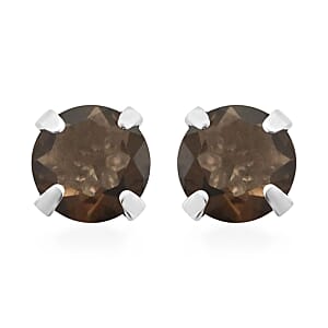 Set of 5 Smoky Quartz, Black Spinel, Rhodolite Garnet, White Topaz, and Pink Amethyst Earrings in Sterling Silver 4.80 ctw