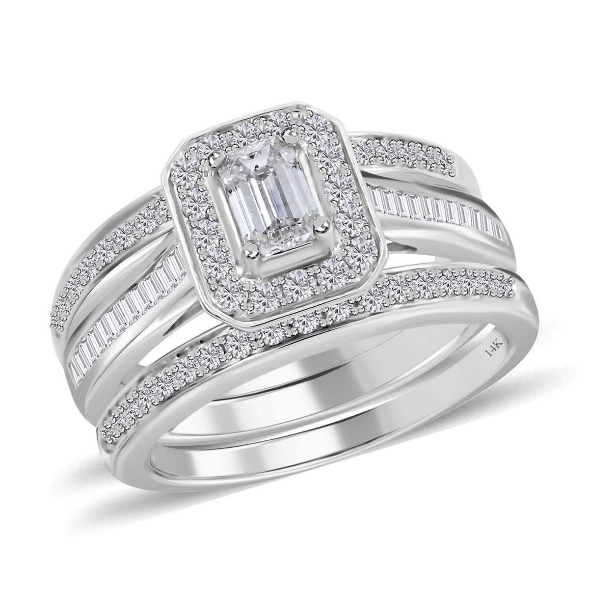 14K White Gold Diamond H SI2 Ring (Size 7.0) 7.50 Grams 1.00 ctw image number 0