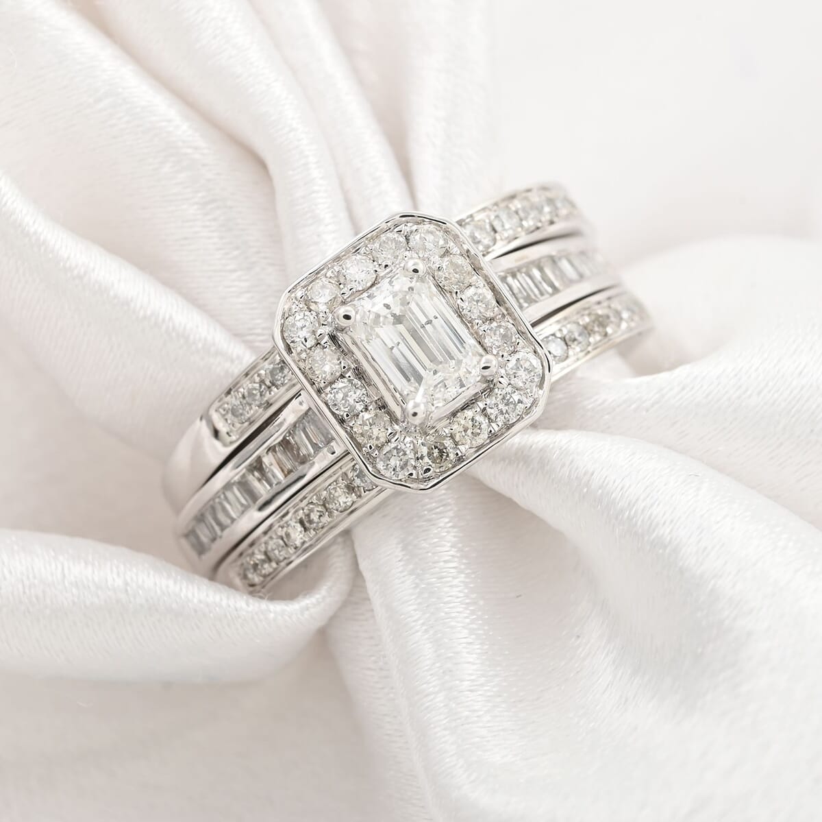 14K White Gold Diamond H SI2 Ring (Size 7.0) 7.50 Grams 1.00 ctw image number 1
