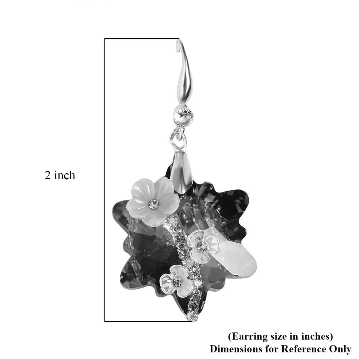 Blue Magic Color Glass, Multi Color Crystal and Resin Floral Earrings and Pendant Necklace 20 Inches in Silvertone image number 8