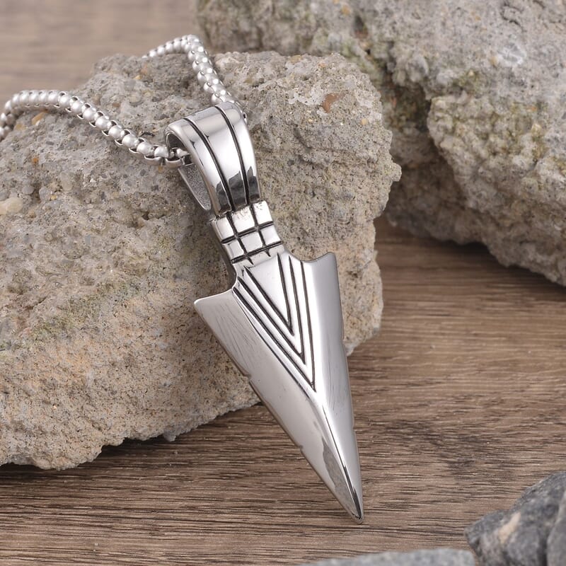 Sword Pendant Necklace 27.5 Inches in Stainless Steel