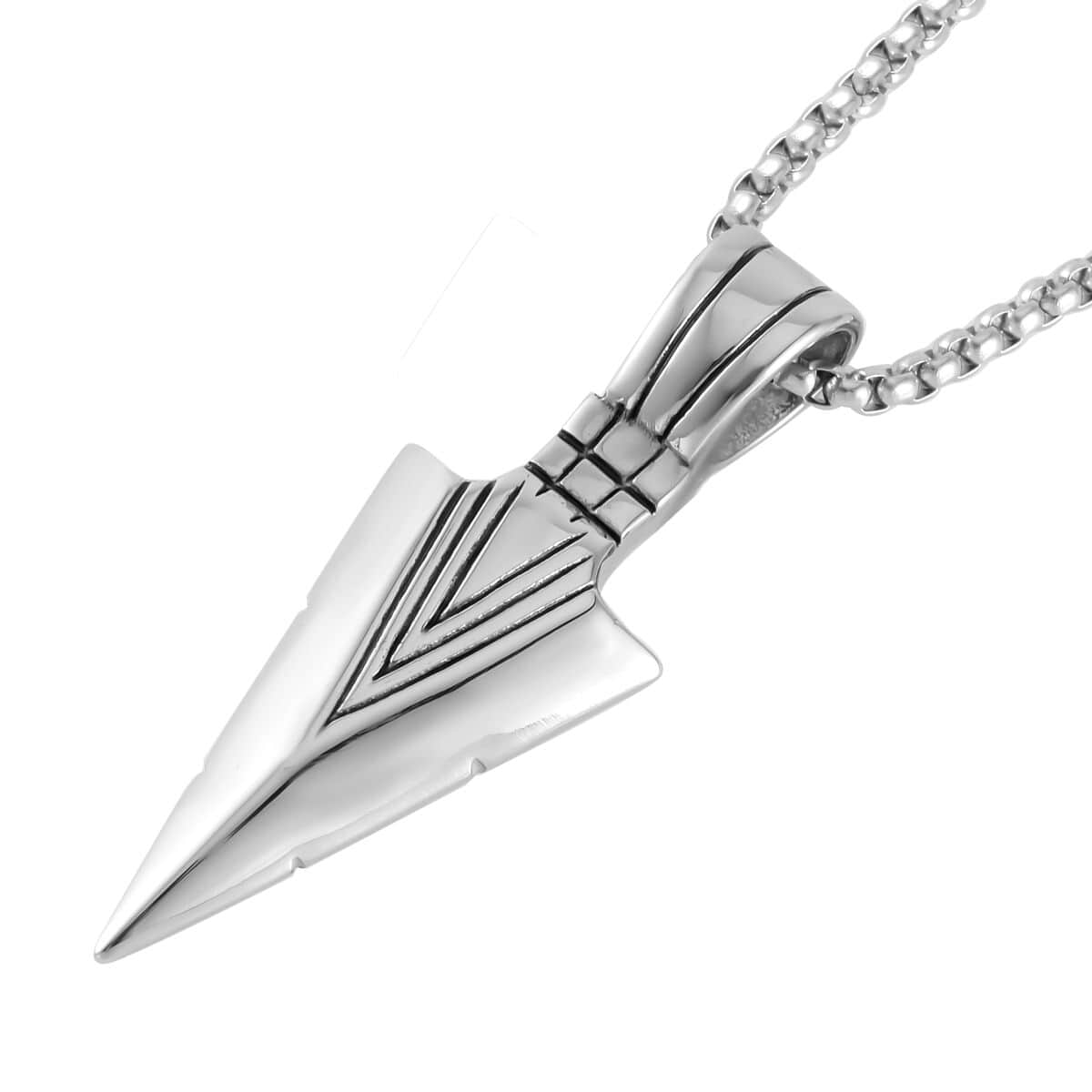 Sword Pendant Necklace 27.5 Inches in Stainless Steel image number 2