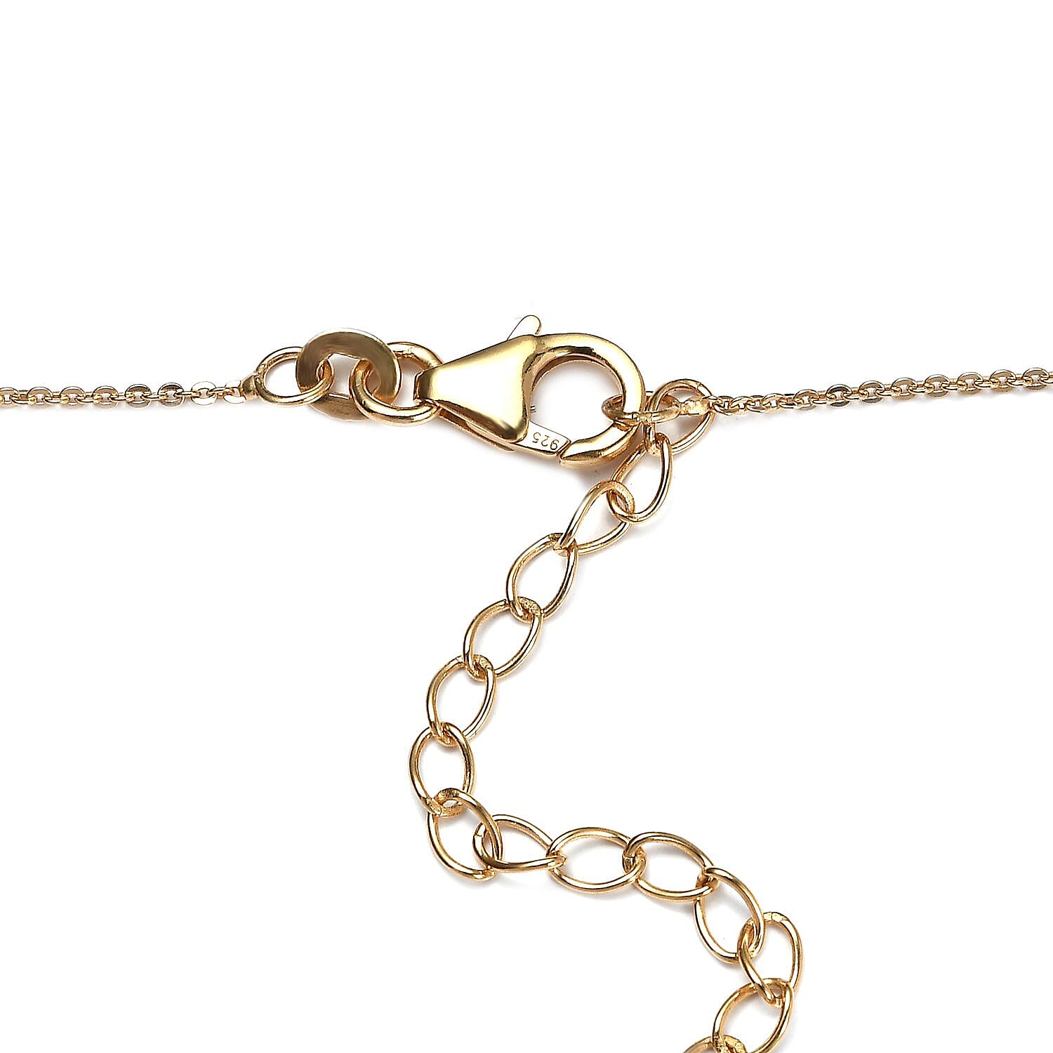 White Zircon Puzzle Pieces Necklace 18 Inches in Vermeil Yellow Gold Over Sterling Silver 0.10 ctw