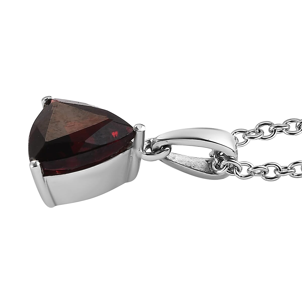 Mozambique Garnet Solitaire Ring (Size 5.0) and Pendant Necklace (20 Inches) in Stainless Steel 5.20 ctw | Tarnish-Free, Waterproof, Sweat Proof Jewelry