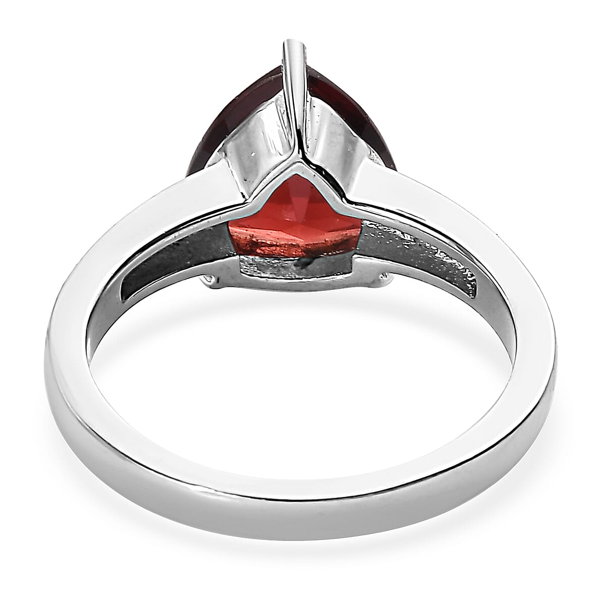 Mozambique Garnet Solitaire Ring (Size 6.0) and Pendant Necklace (20 Inches) in Stainless Steel 5.20 ctw , Tarnish-Free, Waterproof, Sweat Proof Jewelry image number 5