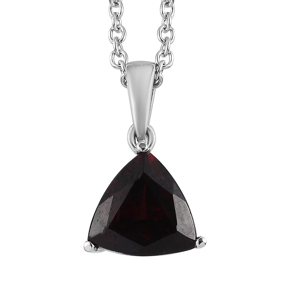 Mozambique Garnet Solitaire Ring (Size 6.0) and Pendant Necklace (20 Inches) in Stainless Steel 5.20 ctw , Tarnish-Free, Waterproof, Sweat Proof Jewelry image number 6