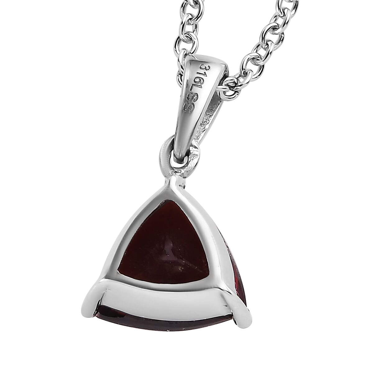 Mozambique Garnet Solitaire Ring (Size 6.0) and Pendant Necklace (20 Inches) in Stainless Steel 5.20 ctw , Tarnish-Free, Waterproof, Sweat Proof Jewelry image number 8