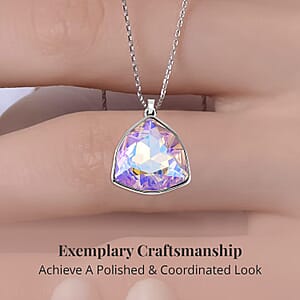 Champagne Magic Color Austrian Crystal Pendant Necklace and Earrings in Silvertone 20-22 Inches