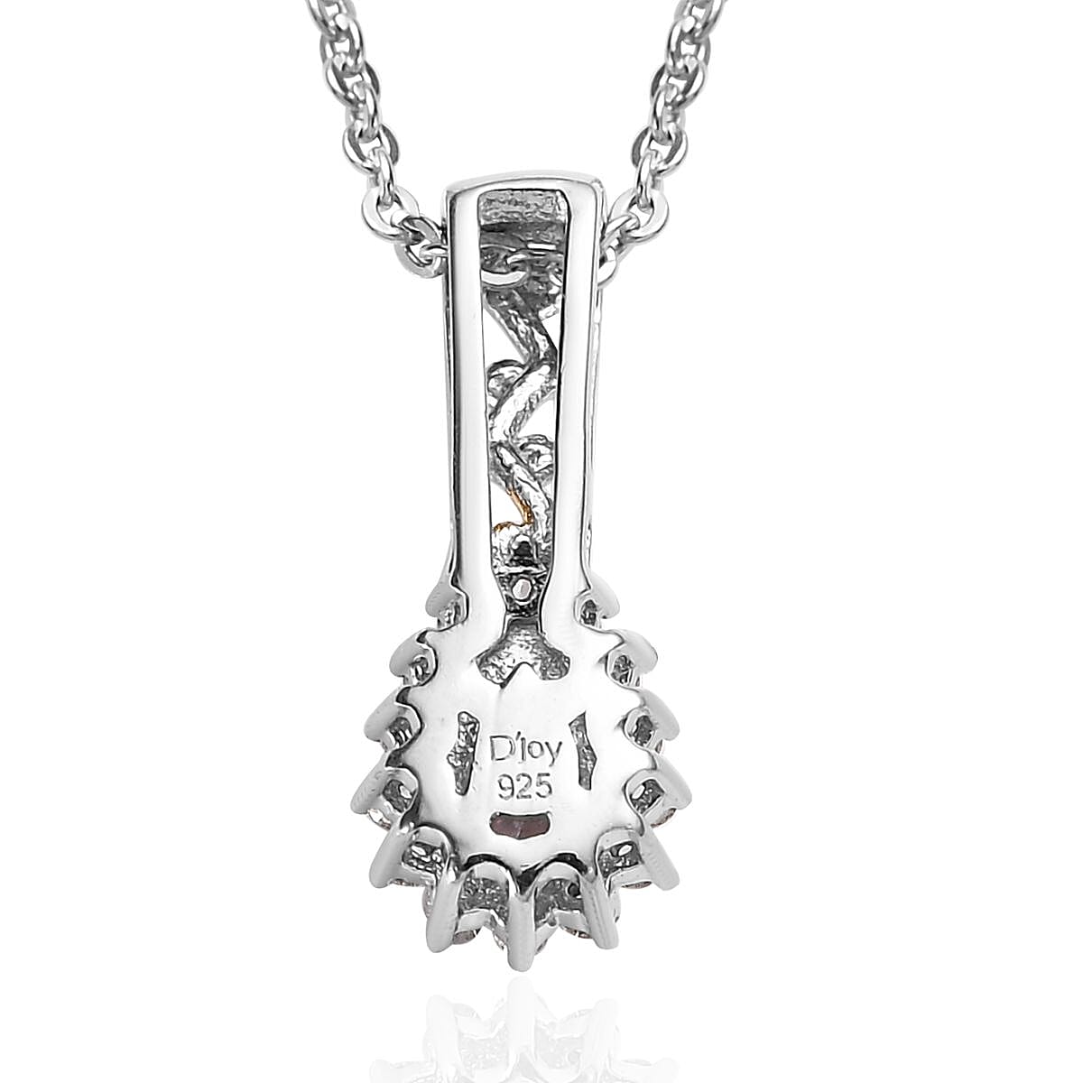 Narsipatnam Purple Spinel and White Zircon Ring (Size 5.0) and Pendant Necklace 20 Inches in Vermeil YG and Platinum Over Sterling Silver 0.90 ctw