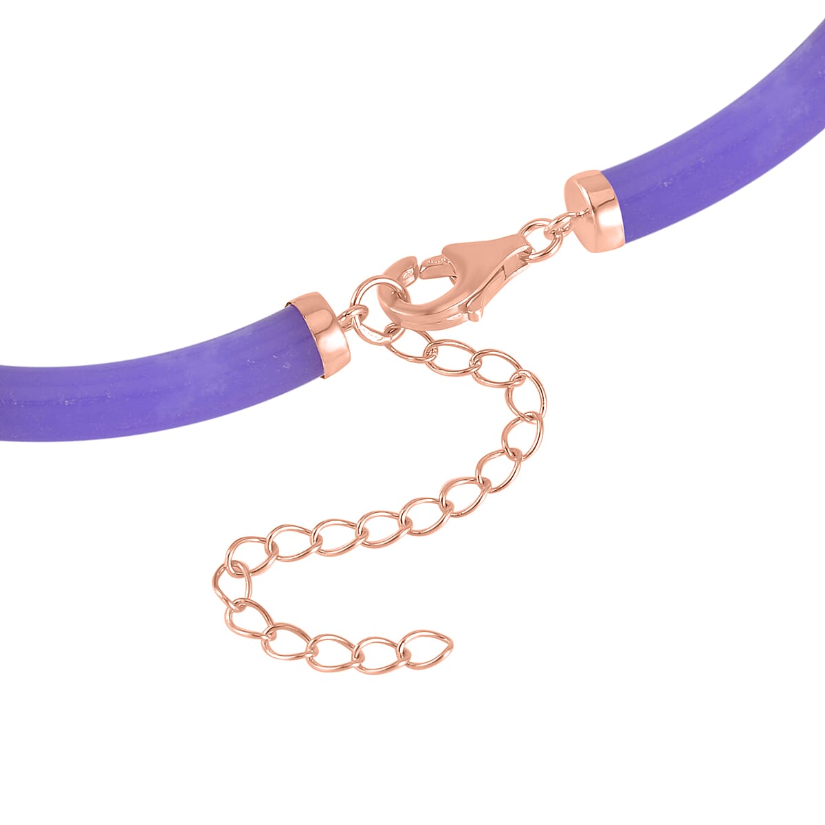 Purple Jade (D) Bracelet (6.50-8.50In) and Necklace 18-20 Inches in Vermeil Rose Gold Over Sterling Silver 140.00 ctw image number 4