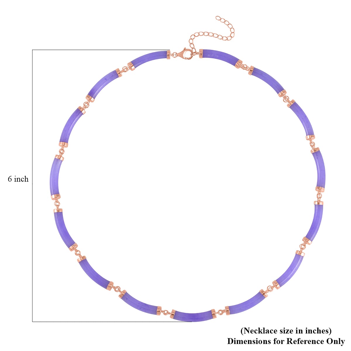 Purple Jade (D) Bracelet (6.50-8.50In) and Necklace 18-20 Inches in Vermeil Rose Gold Over Sterling Silver 140.00 ctw image number 5