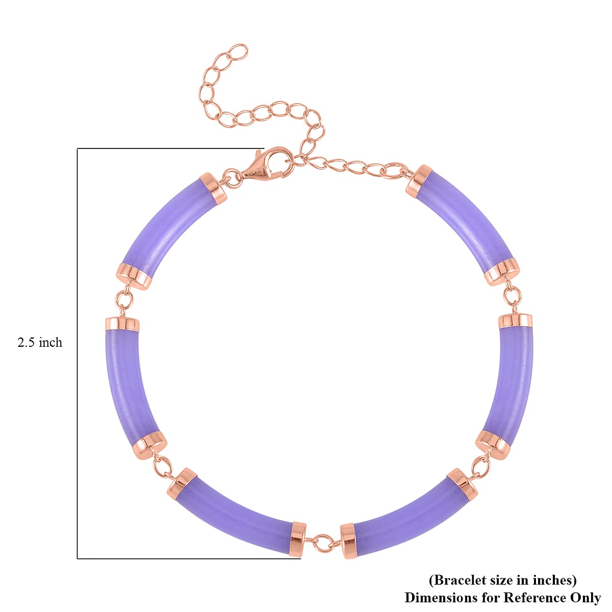 Purple Jade (D) Bracelet (6.50-8.50In) and Necklace 18-20 Inches in Vermeil Rose Gold Over Sterling Silver 140.00 ctw image number 7