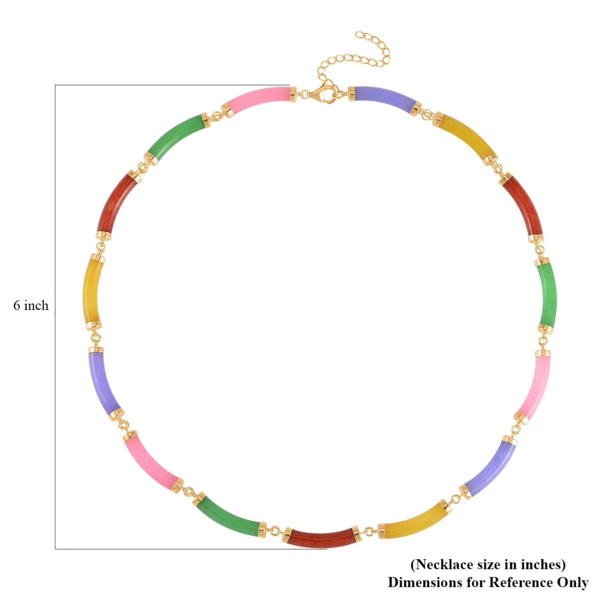 Multi Jade Bracelet (6.50-8.50In) and Necklace 18-20 Inches in Vermeil Yellow Gold Over Sterling Silver 140.00 ctw image number 5