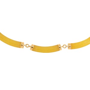 Yellow Jade (D) Bracelet (6.50-8.50In) and Necklace 18-20 Inches in Vermeil Yellow Gold Over Sterling Silver 140.00 ctw
