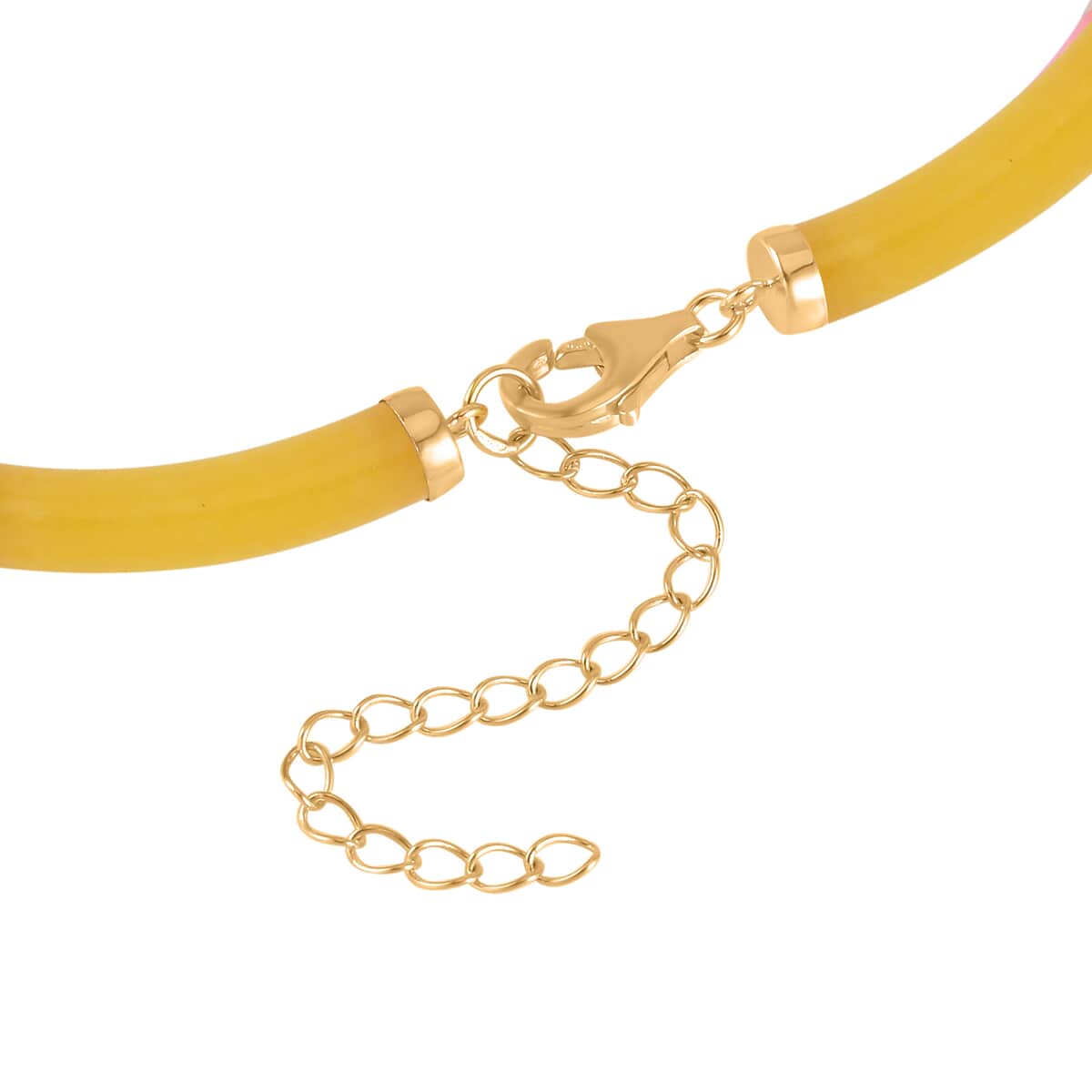 Yellow Jade (D) Bracelet (6.50-8.50In) and Necklace 18-20 Inches in Vermeil Yellow Gold Over Sterling Silver 140.00 ctw image number 4