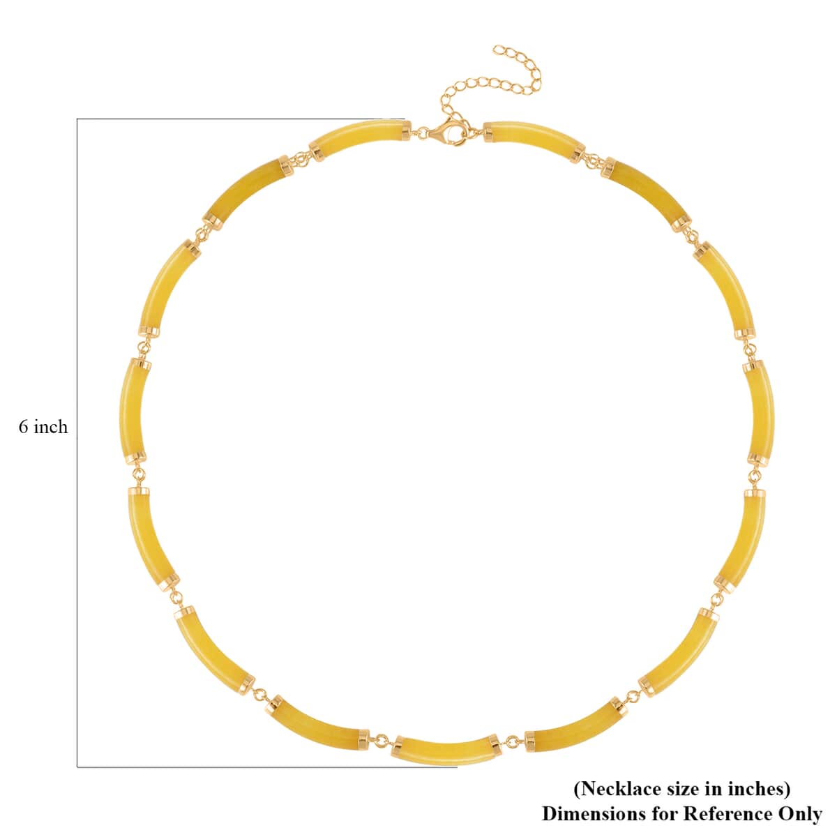Yellow Jade (D) Bracelet (6.50-8.50In) and Necklace 18-20 Inches in Vermeil Yellow Gold Over Sterling Silver 140.00 ctw image number 5