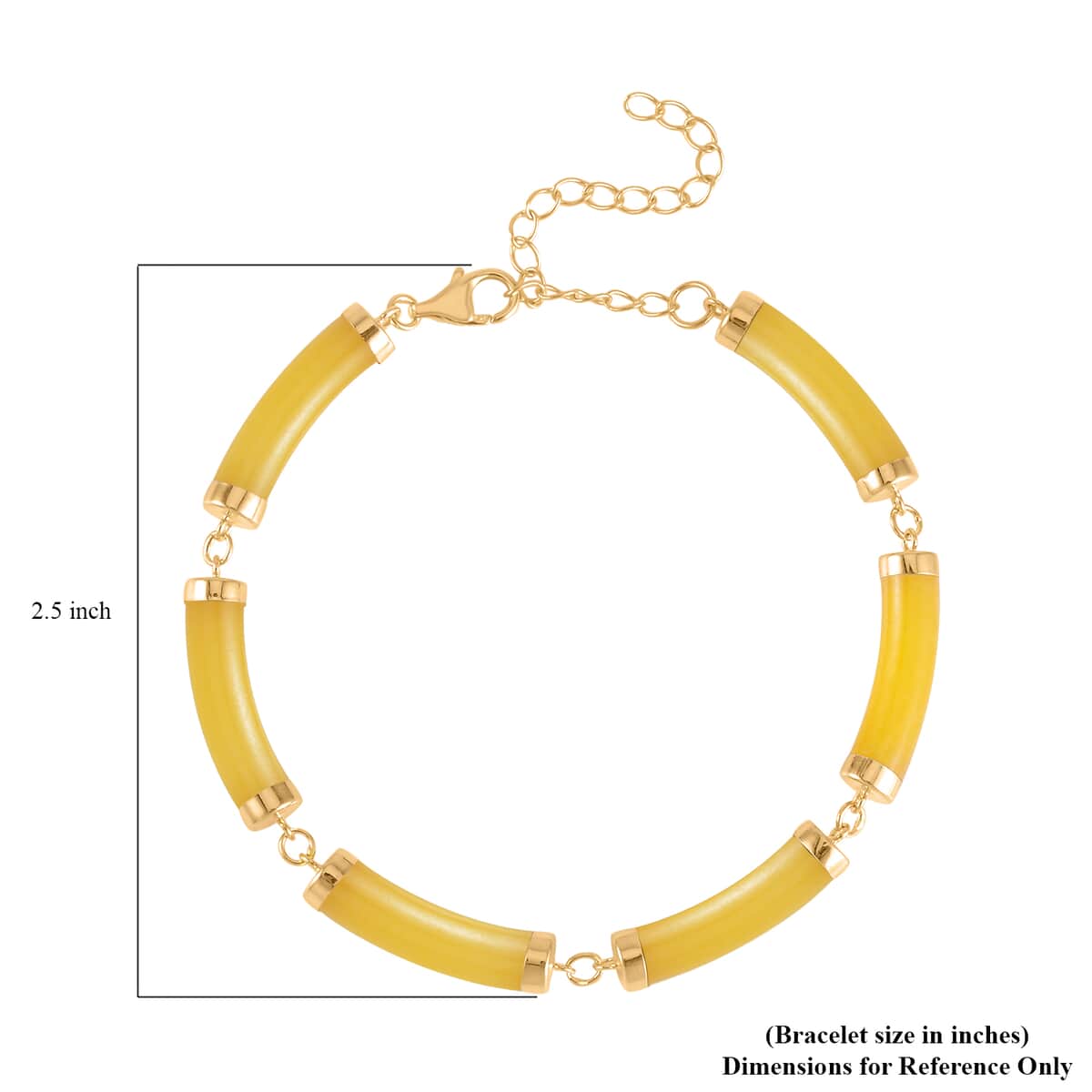 Yellow Jade (D) Bracelet (6.50-8.50In) and Necklace 18-20 Inches in Vermeil Yellow Gold Over Sterling Silver 140.00 ctw image number 7