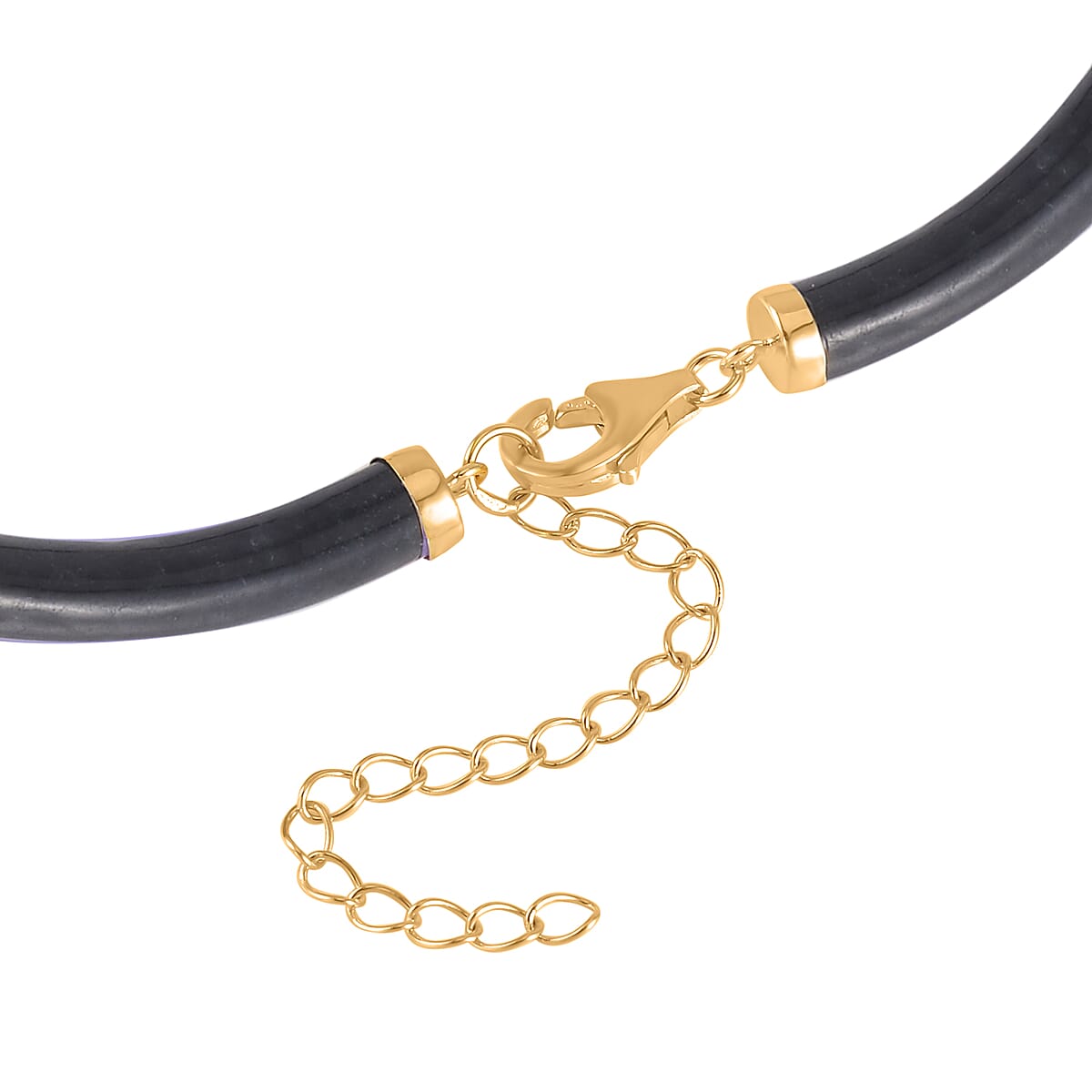 Black Jade (D) Bracelet (6.50-8.50In) and Necklace 18-20 Inches in Vermeil Yellow Gold Over Sterling Silver 140.00 ctw image number 4