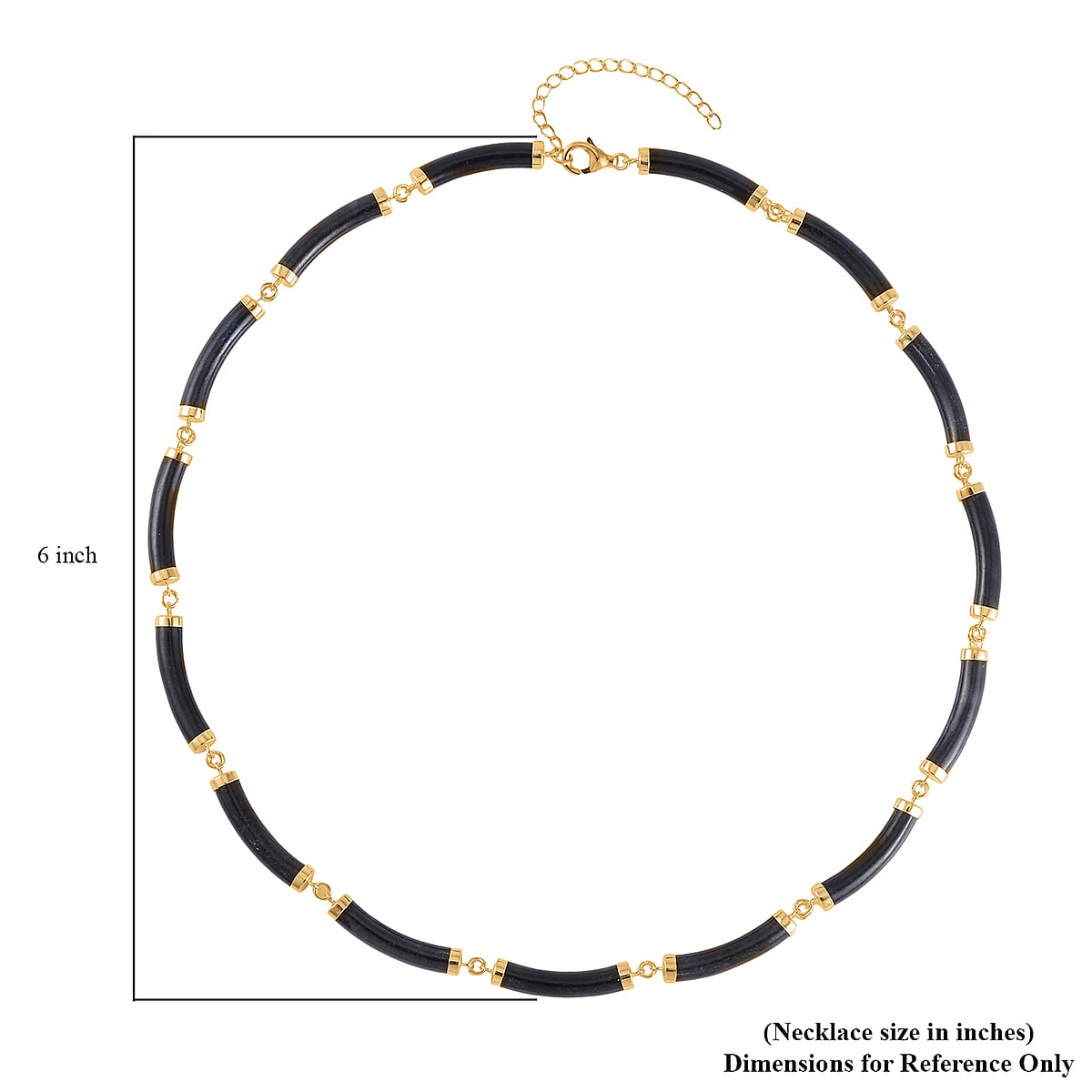 Black Jade (D) Bracelet (6.50-8.50In) and Necklace 18-20 Inches in Vermeil Yellow Gold Over Sterling Silver 140.00 ctw image number 5
