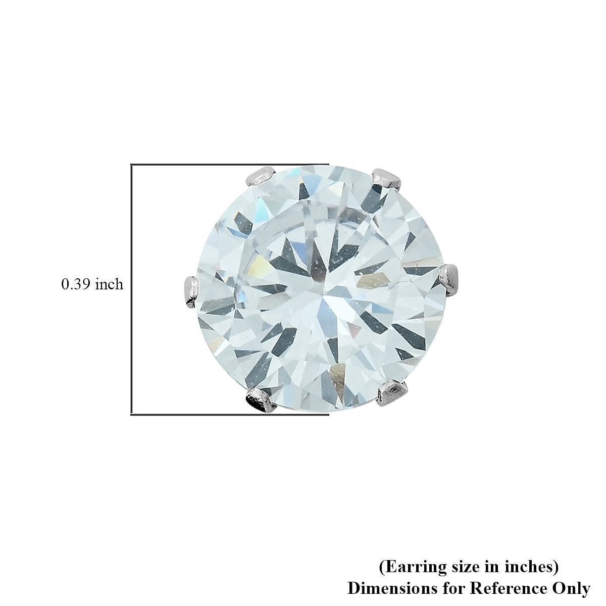 Yellow Tiger's Eye, Simulated Diamond Set of 2 Stud Earrings in Stainless Steel 8.40 ctw | Tarnish-Free, Waterproof, Sweat Proof Jewelry image number 6