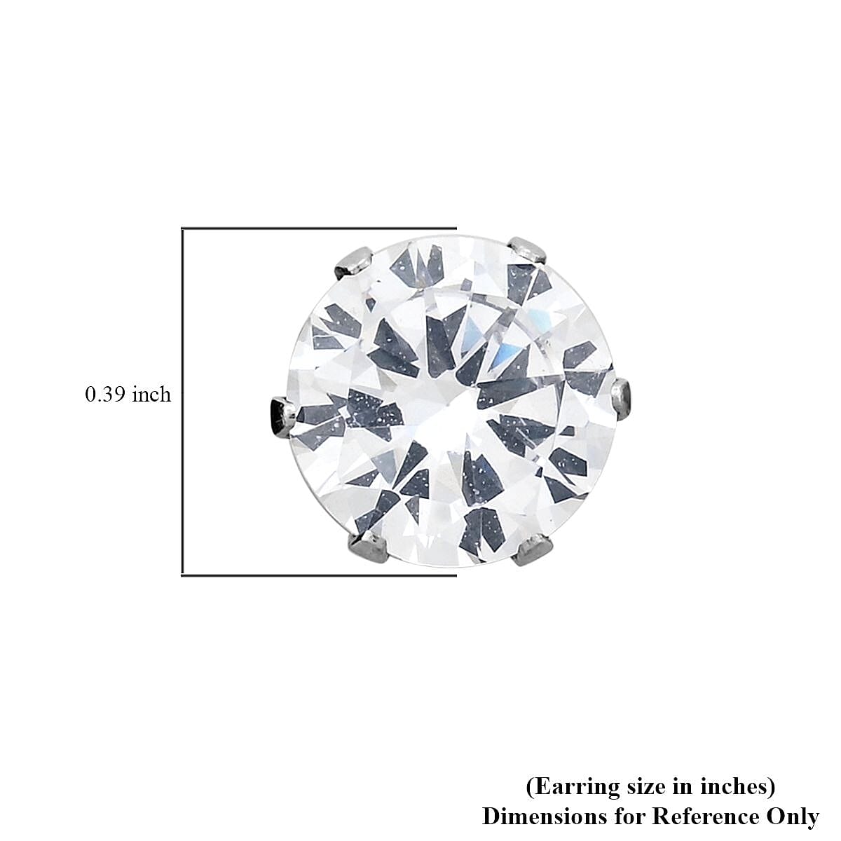 Green Onyx, Simulated Diamond Set of 2 Stud Earrings in Stainless Steel 8.40 ctw | Tarnish-Free, Waterproof, Sweat Proof Jewelry