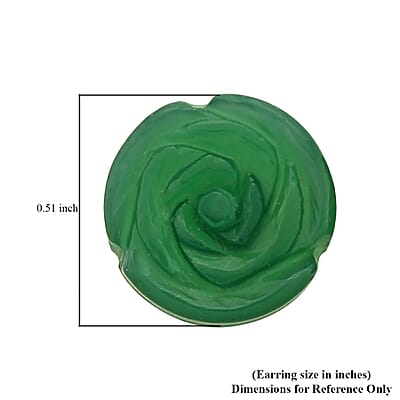 Green Onyx, Simulated Diamond Set of 2 Stud Earrings in Stainless Steel 8.40 ctw | Tarnish-Free, Waterproof, Sweat Proof Jewelry