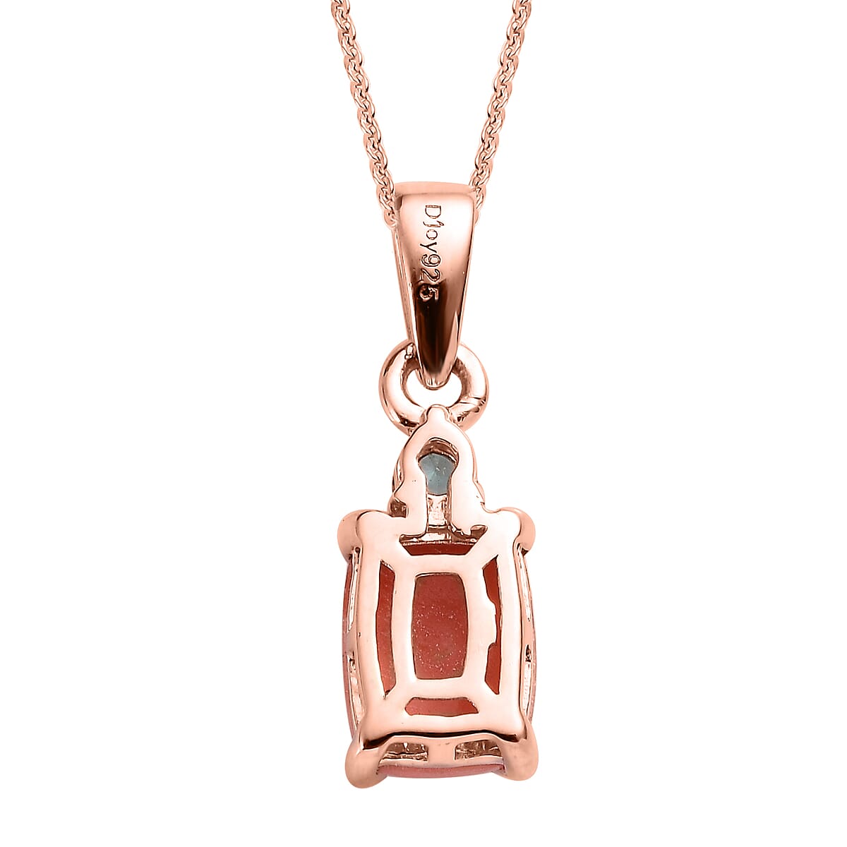 Oregon Peach Opal, Boyaca Colombian Emerald Ring (Size 9.0) and Pendant Necklace 20 Inches in Vermeil Rose Gold Over Sterling Silver 2.25 ctw image number 8