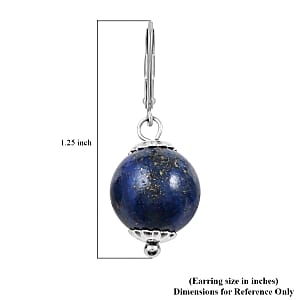 Lapis Lazuli, Blue Angelite, Yellow Tiger's Eye 18.00 ctw Set of 3 Earrings in Stainless Steel, Tarnish-Free, Waterproof, Sweat Proof Jewelry