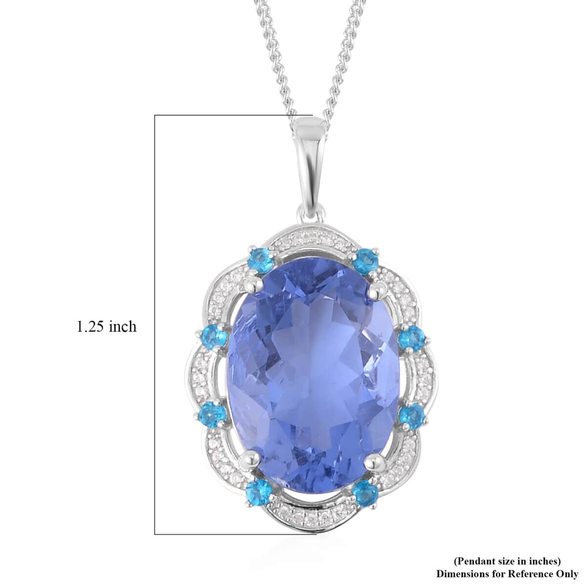 Color Change Fluorite (IR) and Multi Gemstone Pendant Necklace 18 Inches in Rhodium Over Sterling Silver 14.30 ctw image number 5