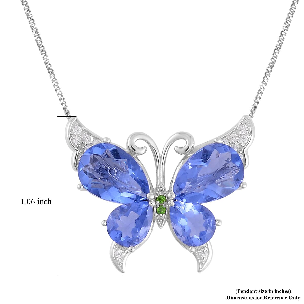 Color Change Fluorite (IR) and Multi Gemstone Butterfly Pendant Necklace 18 Inches in Rhodium Over Sterling Silver 14.10 ctw image number 5