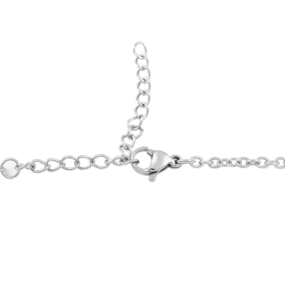 Orissa Rhodolite Garnet, Simulated Diamond Pendant Necklace (18-20 Inches) in Stainless Steel 5.25 ctw | Tarnish-Free, Waterproof, Sweat Proof Jewelry image number 4