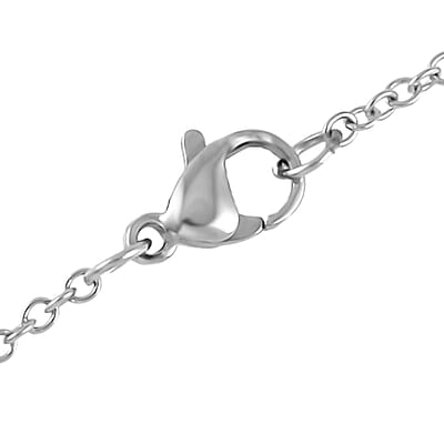 Freshwater Cultured Pearl and Simulated Diamond Pendant Necklace 20 Inches in Rhodium Over Sterling Silver 0.08 ctw