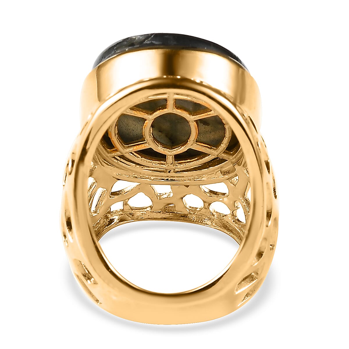 Karis Malagasy Labradorite Solitaire Ring and Pendant in 18K YG Plated 51.50 ctw image number 4