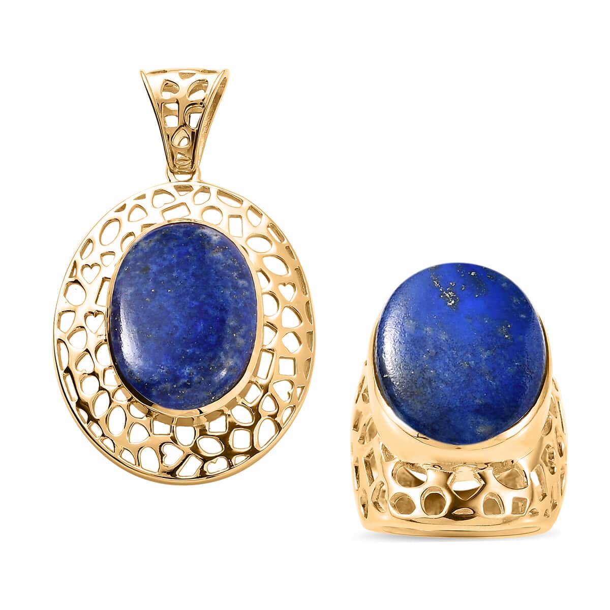 Buy Karis Lapis Lazuli Solitaire Ring (Size 9) and Pendant in 18K