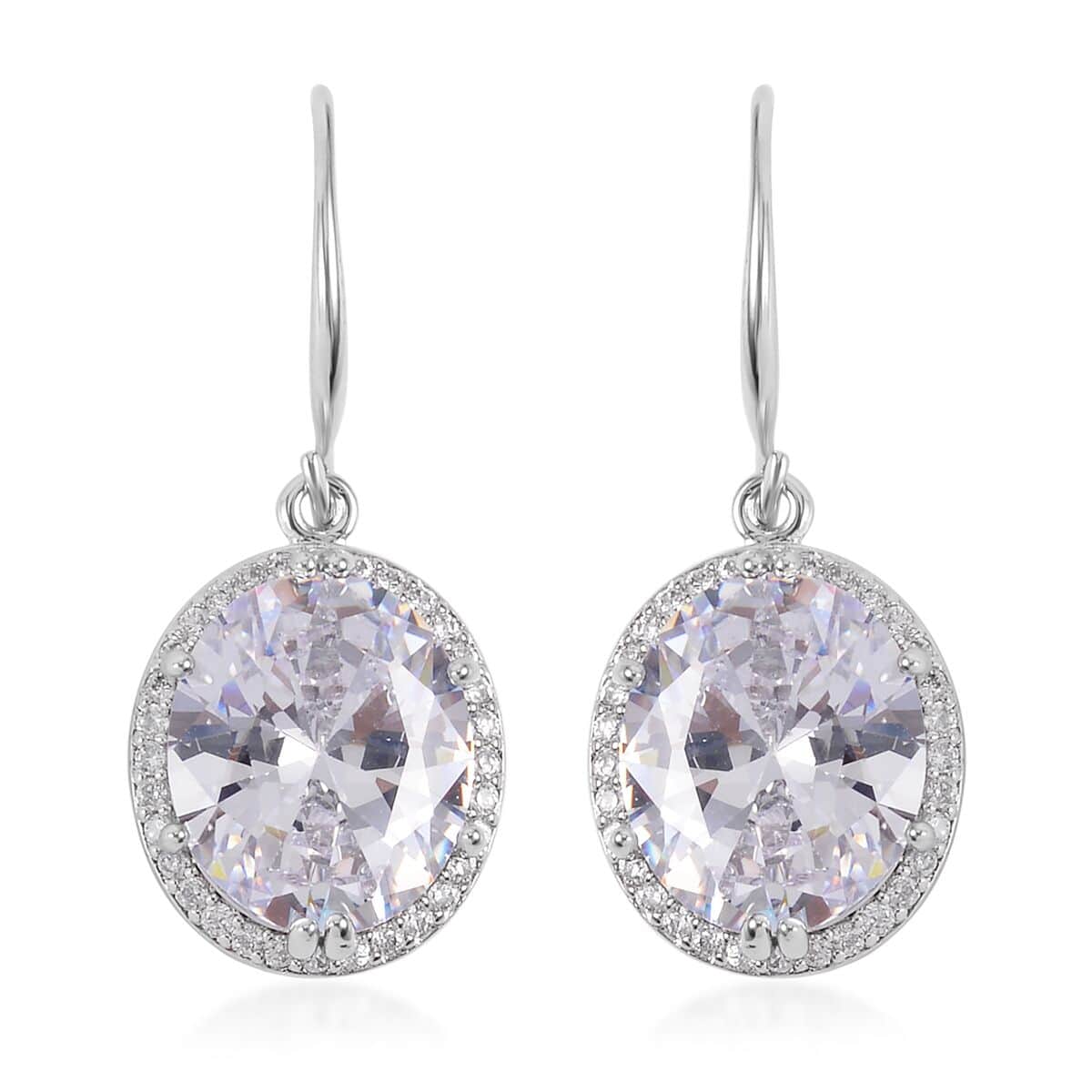 Simulated White Diamond Earrings, Halo Ring (Size 6.0) and Pendant Necklace in Silvertone 20-22 Inches image number 7
