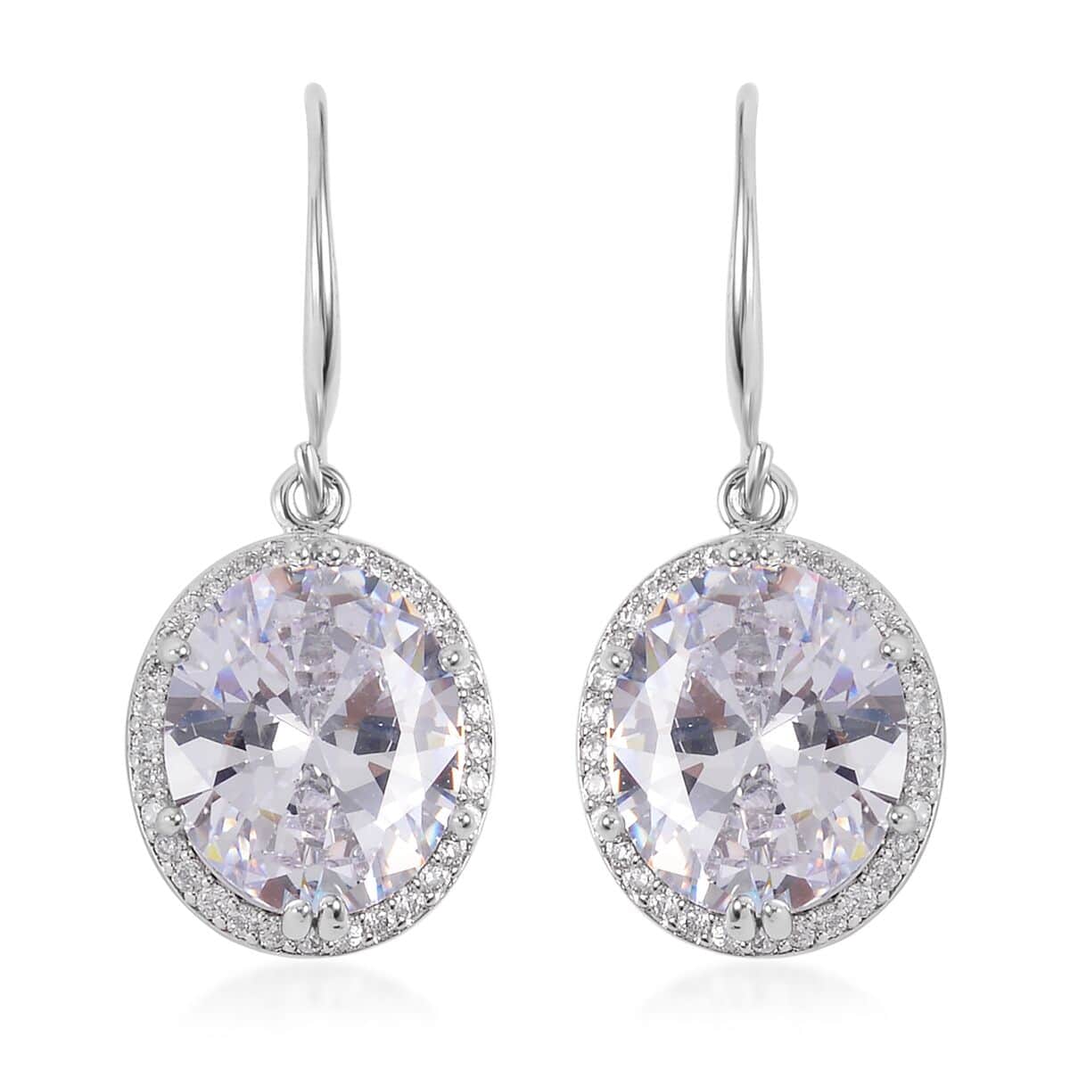 Simulated White Diamond Earrings, Halo Ring (Size 7.0) and Pendant Necklace in Silvertone 20-22 Inches image number 7