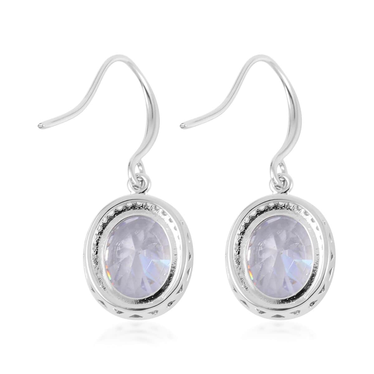 Simulated White Diamond Earrings, Halo Ring (Size 10.0) and Pendant Necklace in Silvertone 20-22 Inches image number 8