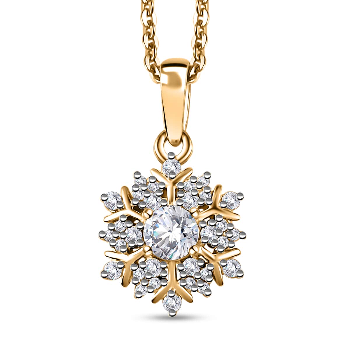 Moissantie Pendant Necklace 20 Inches in Vermeil Yellow Gold Over Sterling Silver 0.70 ctw image number 0