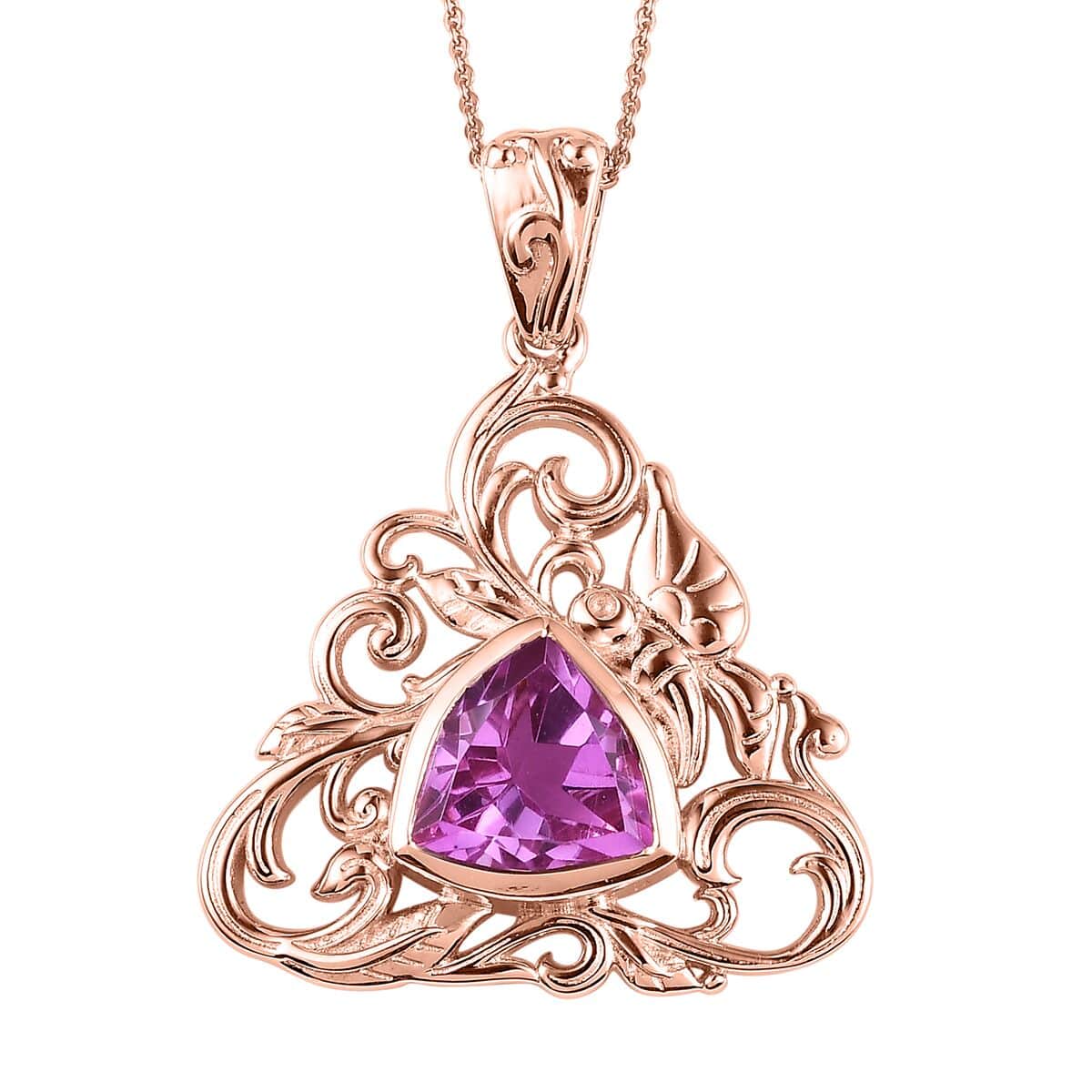 Patroke Quartz Pendant Necklace 20 Inches in Vermeil Rose Gold Over Sterling Silver 4.60 ctw image number 0